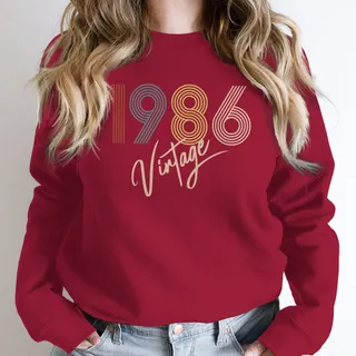 Limited Vintage 1986 Birthday Sweatshirt – Cardinal Red