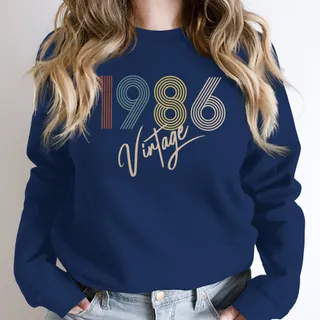 Limited Vintage 1986 Birthday Sweatshirt – Navy