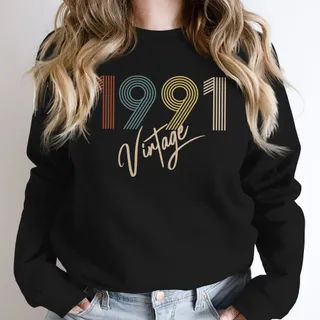 Limited Vintage 1991 Birthday Sweatshirt – Black