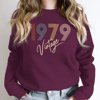 Limited Vintage 1979 Birthday Sweatshirt – Maroon