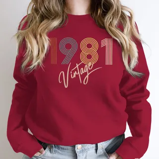 Limited Vintage 1981 Birthday Sweatshirt – Cardinal Red
