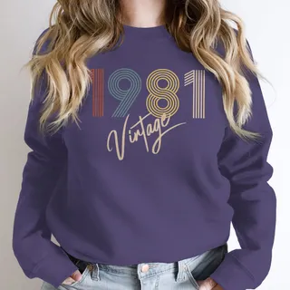 Limited Vintage 1981 Birthday Sweatshirt – Purple