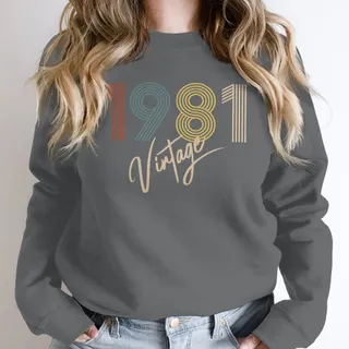 Limited Vintage 1981 Birthday Sweatshirt – Dark Grey