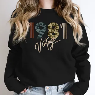Limited Vintage 1981 Birthday Sweatshirt – Black