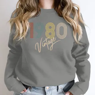 Limited Vintage 1980 Birthday Sweatshirt – Grey
