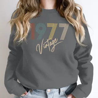 Limited Vintage 1977 Birthday Sweatshirt – Dark Grey
