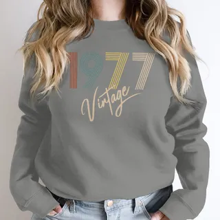 Limited Vintage 1977 Birthday Sweatshirt – Grey