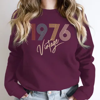 Limited Vintage 1976 Birthday Sweatshirt – Maroon