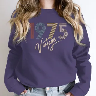 Limited Vintage 1975 Birthday Sweatshirt – Purple