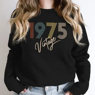 Limited Vintage 1975 Birthday Sweatshirt – Black