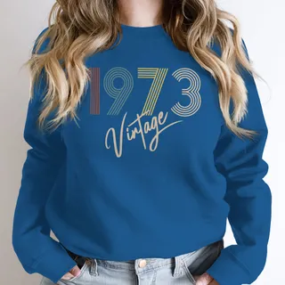 Limited Vintage 1973 Birthday Sweatshirt – Royal