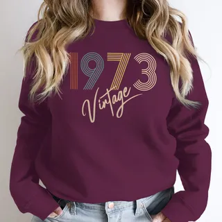 Limited Vintage 1973 Birthday Sweatshirt – Maroon