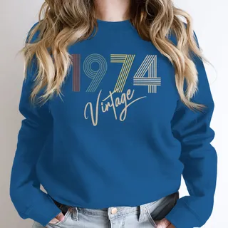 Limited Vintage 1974 Birthday Sweatshirt – Royal