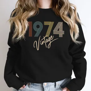 Limited Vintage 1974 Birthday Sweatshirt – Black