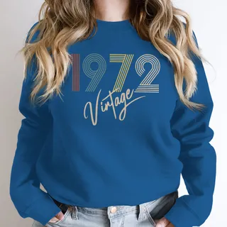 Limited Vintage 1972 Birthday Sweatshirt – Royal