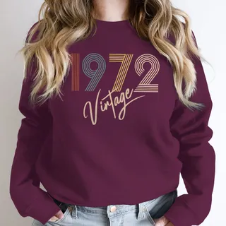 Limited Vintage 1972 Birthday Sweatshirt – Maroon