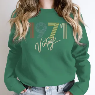 Limited Vintage 1971 Birthday Sweatshirt – Kelly Green