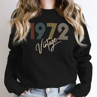 Limited Vintage 1972 Birthday Sweatshirt – Black