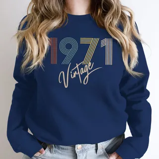 Limited Vintage 1971 Birthday Sweatshirt – Navy