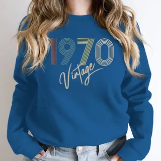 Limited Vintage 1970 Birthday Sweatshirt – Royal
