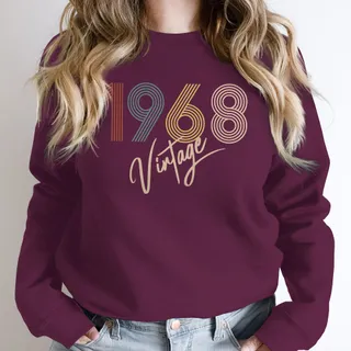 Limited Vintage 1968 Birthday Sweatshirt – Maroon