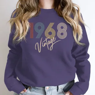 Limited Vintage 1968 Birthday Sweatshirt – Purple