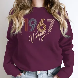 Limited Vintage 1967 Birthday Sweatshirt – Maroon
