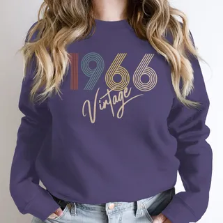Limited Vintage 1966 Birthday Sweatshirt – Purple