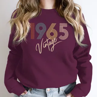 Limited Vintage 1965 Birthday Sweatshirt – Maroon