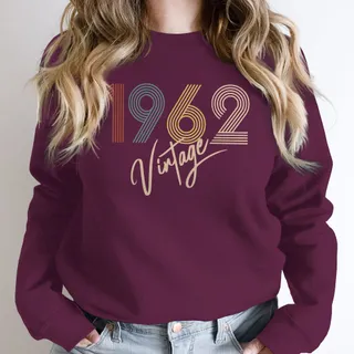 Limited Vintage 1962 Birthday Sweatshirt – Maroon