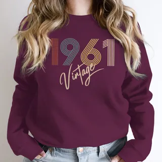 Limited Vintage 1961 Birthday Sweatshirt – Maroon