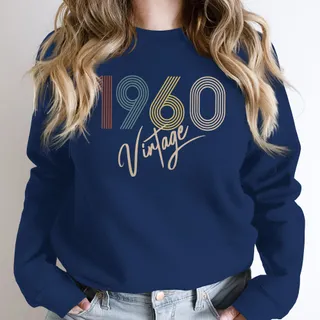 Limited Vintage 1960 Birthday Sweatshirt – Navy
