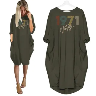 Limited Vintage Nightgown 1971 Birthday Pocket Dress – Green