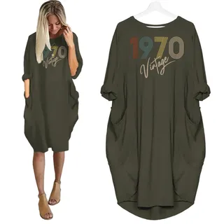 Limited Vintage Nightgown 1970 Birthday Pocket Dress – Green