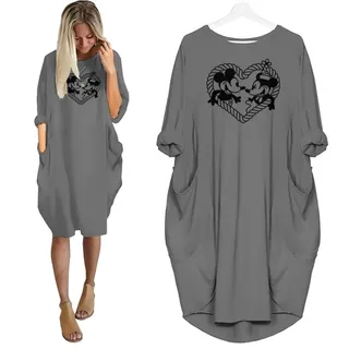 Love Valentine's Day Nightgown For Her – Grey