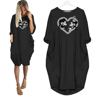 Love Valentine's Day Nightgown For Her – Black