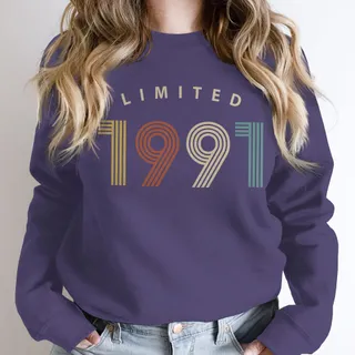 Limited Birthday 1991 Birthday Sweatshirt – Purple