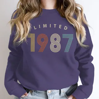 Limited Birthday 1987 Birthday Sweatshirt – Purple