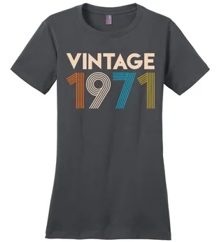 Vintage 1971 Limited Edition Ladies Perfect Weight Tee – Charcoal