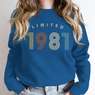 Limited Birthday 1981 Birthday Sweatshirt – Royal