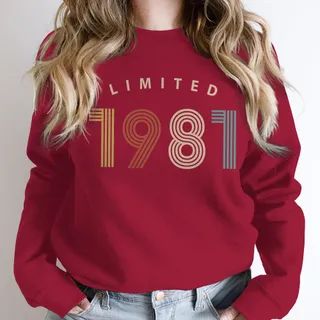Limited Birthday 1981 Birthday Sweatshirt – Cardinal Red