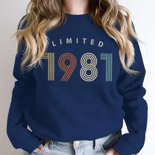 Limited Birthday 1981 Birthday Sweatshirt – Navy