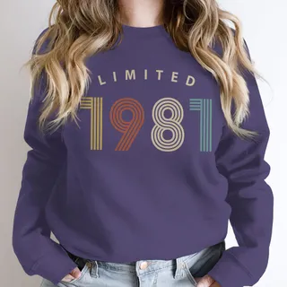 Limited Birthday 1981 Birthday Sweatshirt – Purple