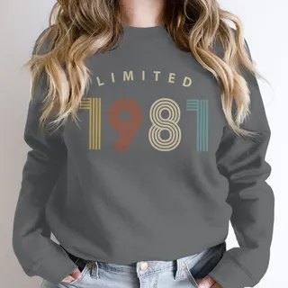 Limited Birthday 1981 Birthday Sweatshirt – Dark Grey