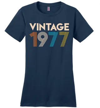 Vintage 1977 Limited Edition Ladies Perfect Weight Tee – Navy
