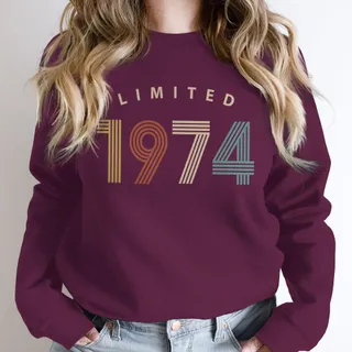 Limited Birthday 1974 Birthday Sweatshirt – Maroon