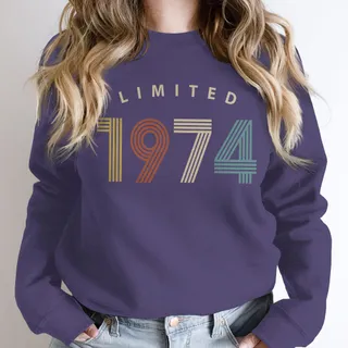 Limited Birthday 1974 Birthday Sweatshirt – Purple