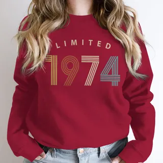 Limited Birthday 1974 Birthday Sweatshirt – Cardinal Red