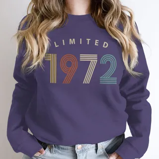 Limited Birthday 1972 Birthday Sweatshirt – Purple