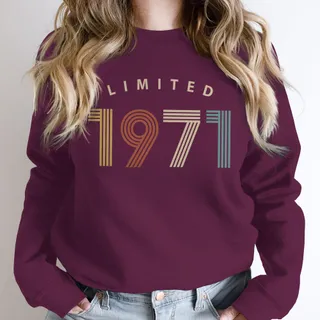 Limited Birthday 1971 Birthday Sweatshirt – Maroon